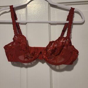 Vintage Wacoal Bra Burgundy 36B Chantily Lace 85203